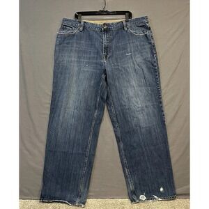 Vintage PLUGG Wide Leg Jeans Mens *42x32 Blue Distressed Denim Baggy Y2K 90's